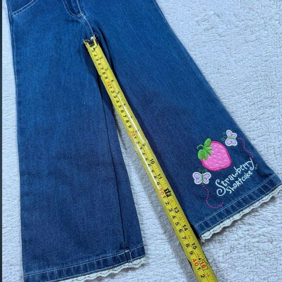 Vintage Y2K Strawberry Shortcake Embroidered Kids Bootcut Jeans - Picture 9 of 9